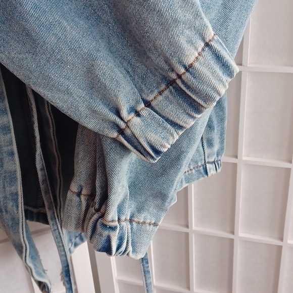 Denim Casual Parka Jacket With Hoodie - Picture 4 of 14